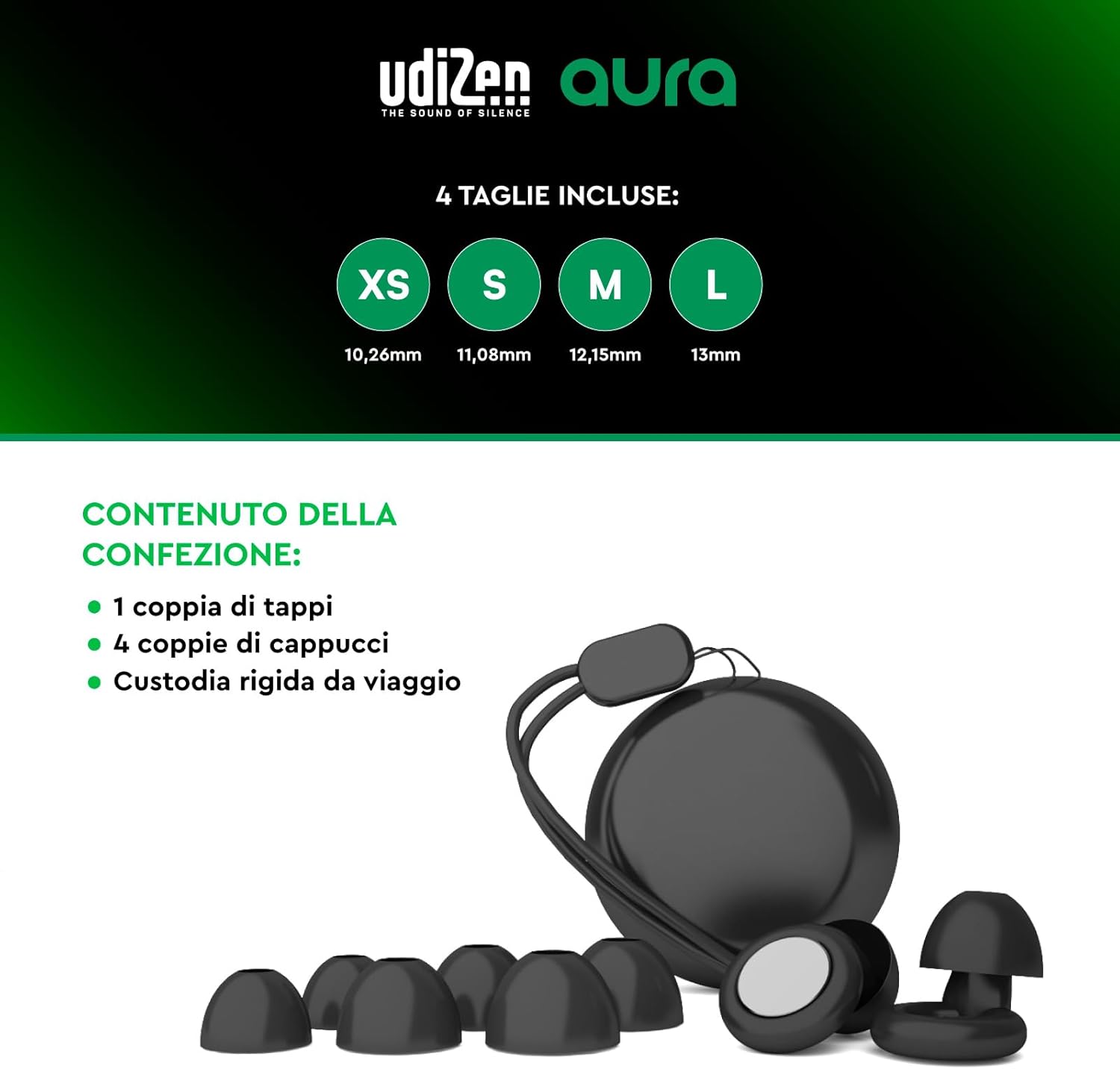 Thumbnail 6 de Tappi antirumore UdiZen -27dB Aura neri