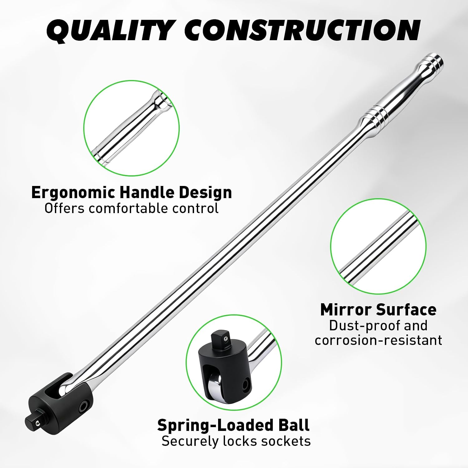 Detalle 2 de SWANLAKE GARDEN TOOLS 66218 24-Inch 3/8-Inch Drive Flex Head Breaker Bar