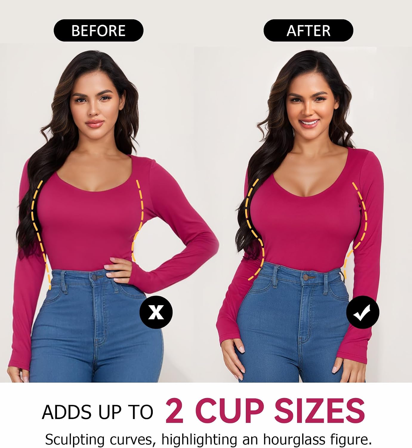 Detalle 2 de DotVol Women's Thick Padded Push Up Deep Plunge Underwire T-Shirt Everyday Bra
