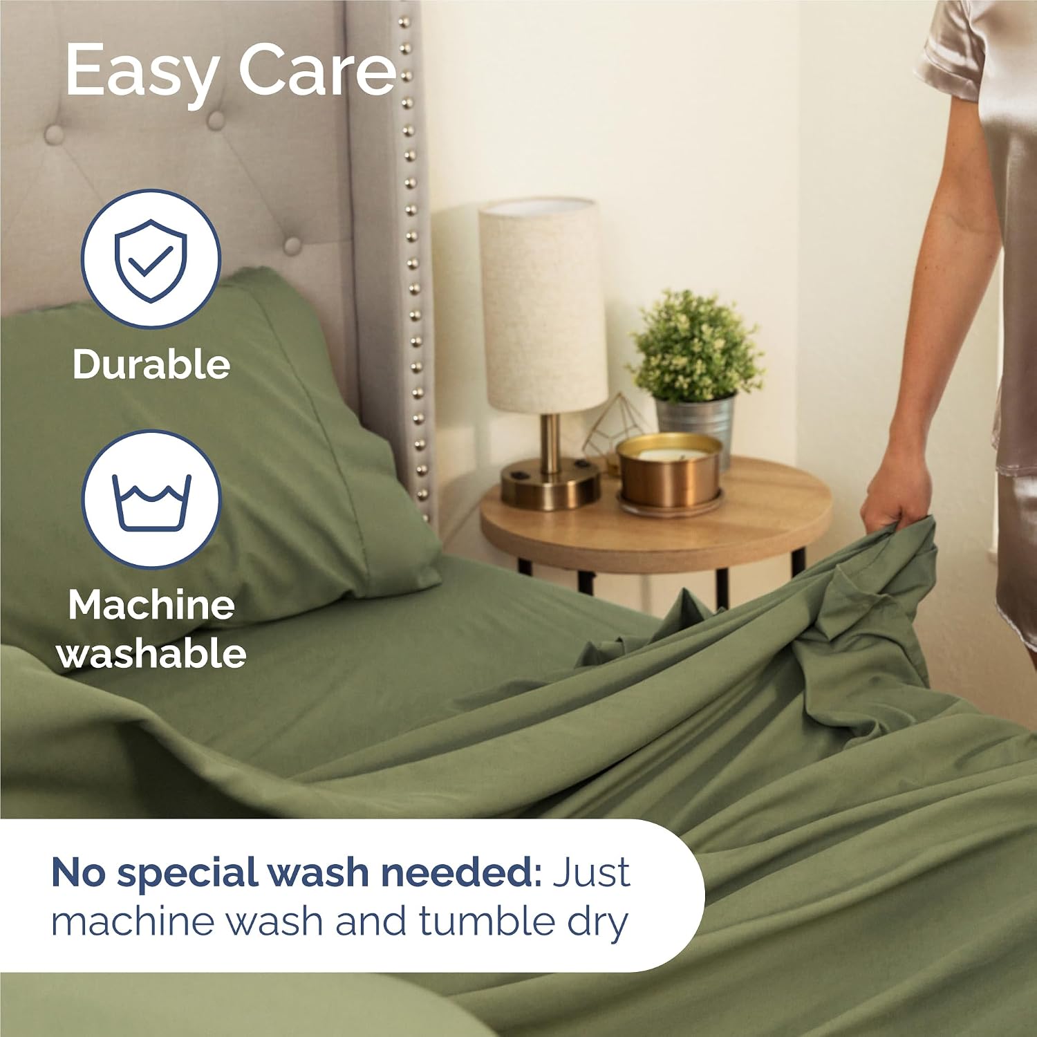 Detalle 2 de King 6 Piece Sheet Set - Comfy Breathable & Cooling in Sage Green