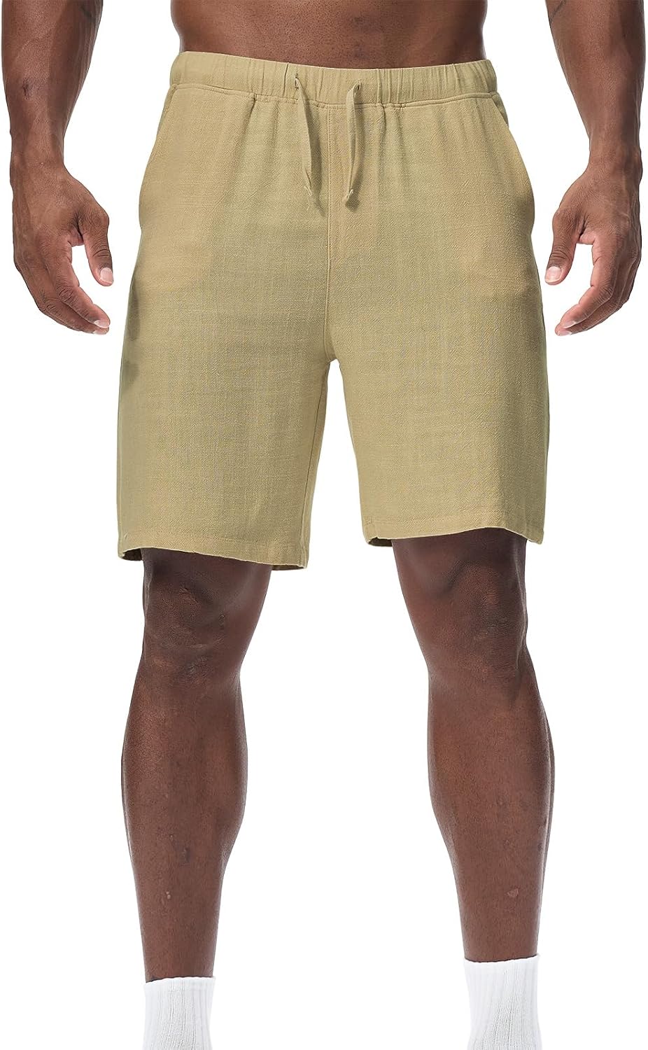 Thumbnail 1 de Zetieny Herren-Leinen-Shorts mit Kordelzug: Sommer-Freizeitshorts mit Taschen