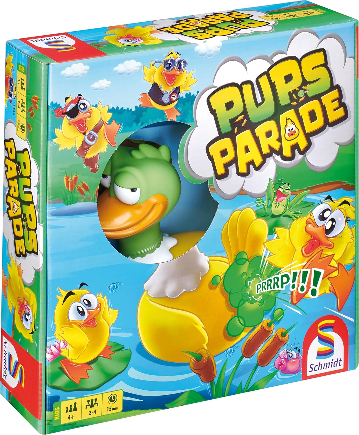 Detalle 2 de Schmidt Spiele 40665 Pupsparade – Kinderspiel ab 4 Jahren, Actionspiel für 2–4 Spieler