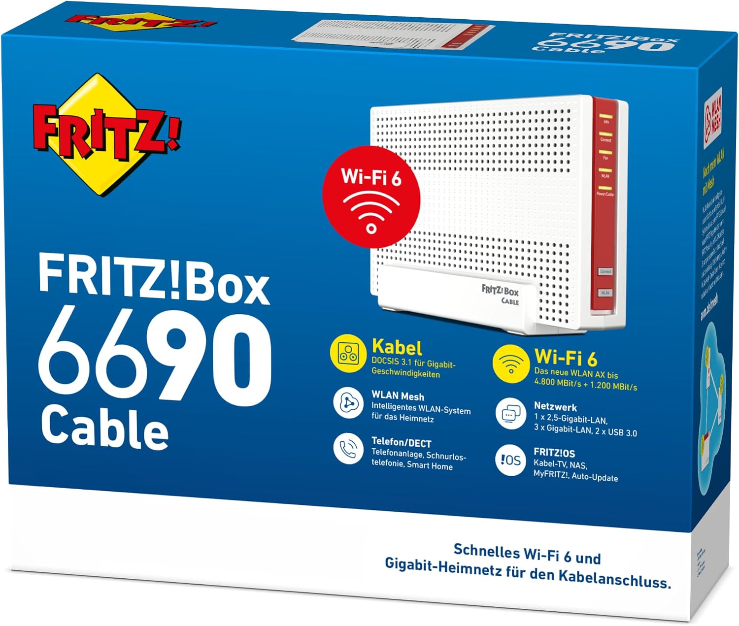 Detalle 2 de FRITZ!Box 6690 – Kabelrouter mit DOCSIS 3.1, Wi‑Fi 6 und Mesh‑Funktion