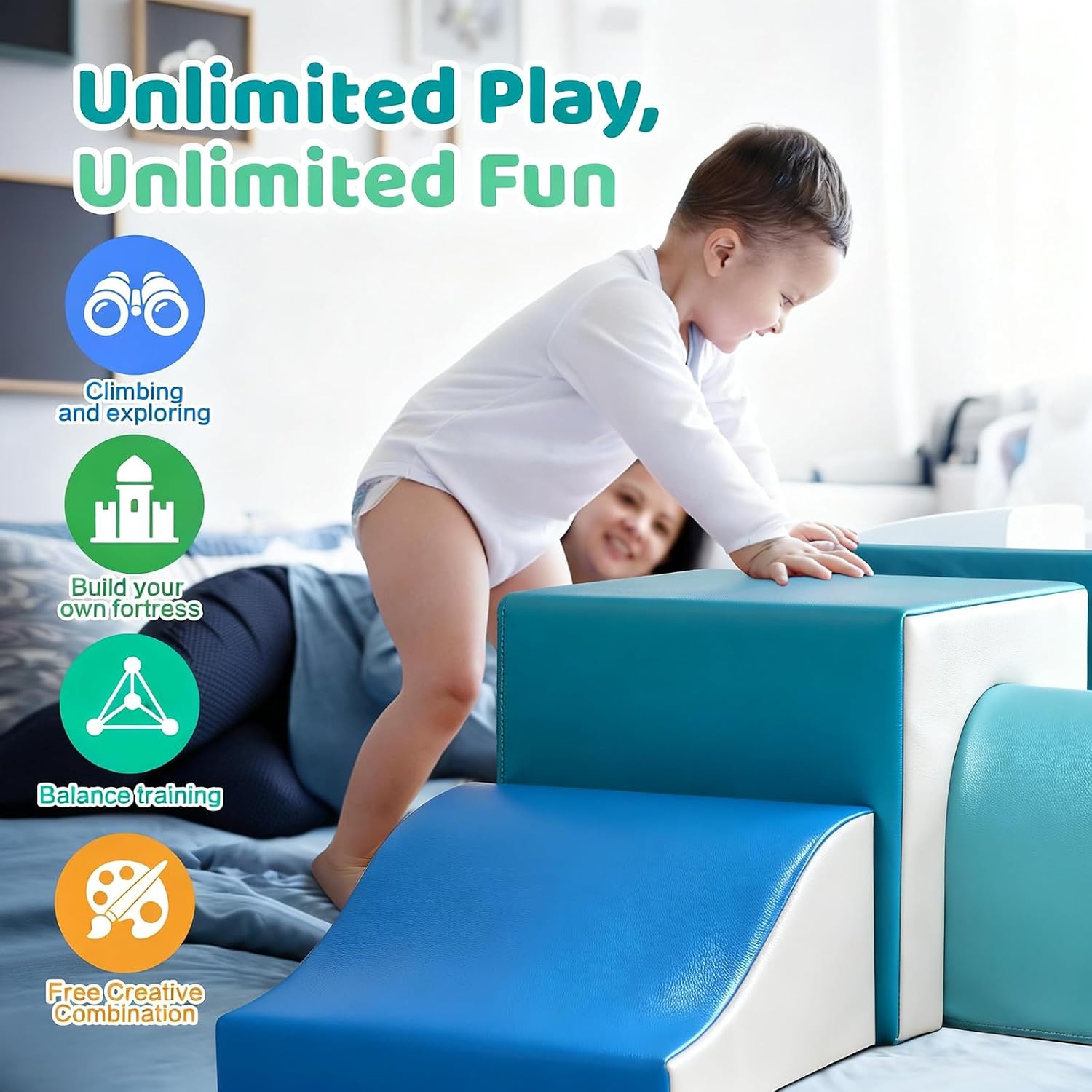 Detalle 1 de Sumbababy Foam Climbing Blocks 4 PCS