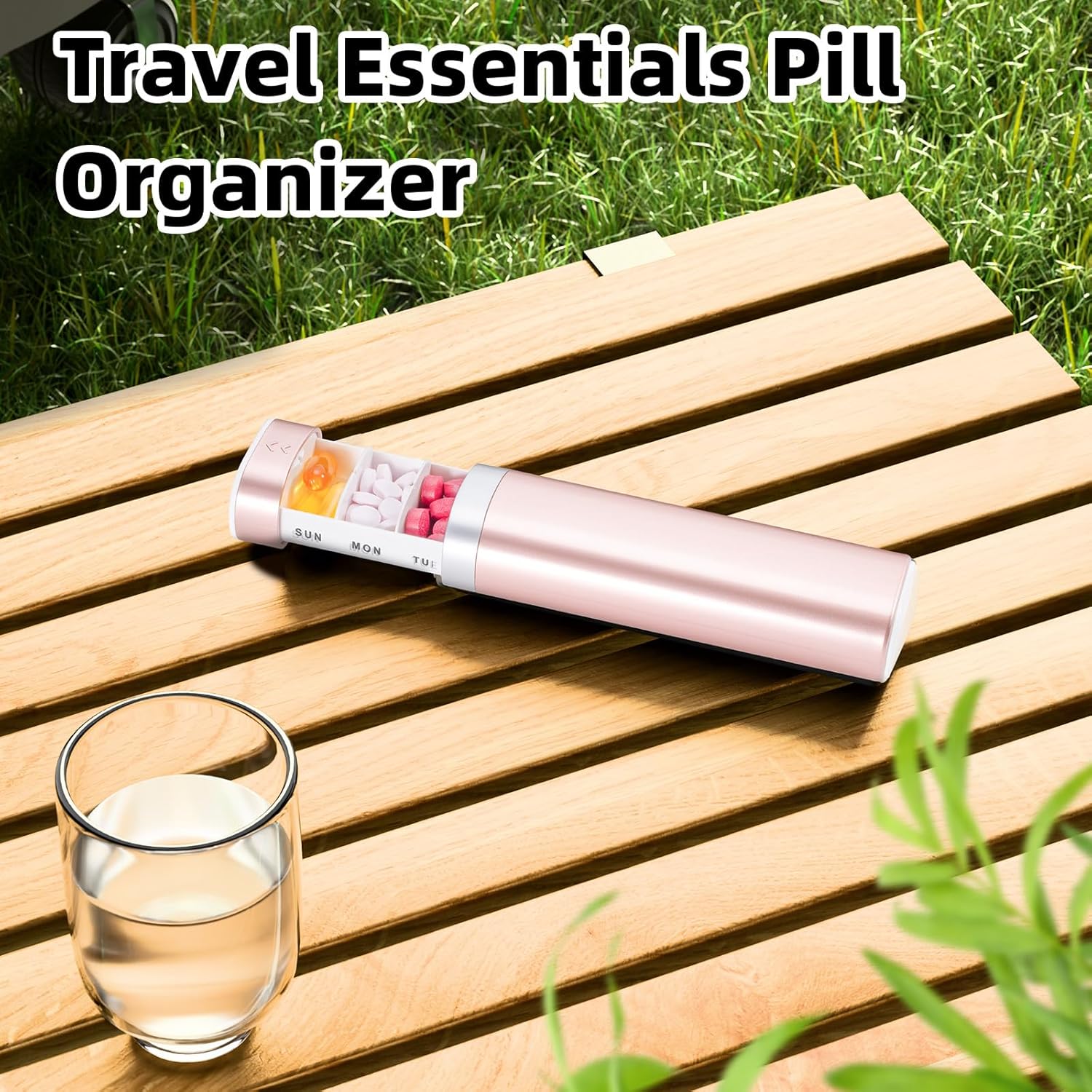 Detalle de Betife 7 Day Pill Box with 1-Time-Daily Slots – Compact, Travel-Friendly Weekly Organiser
