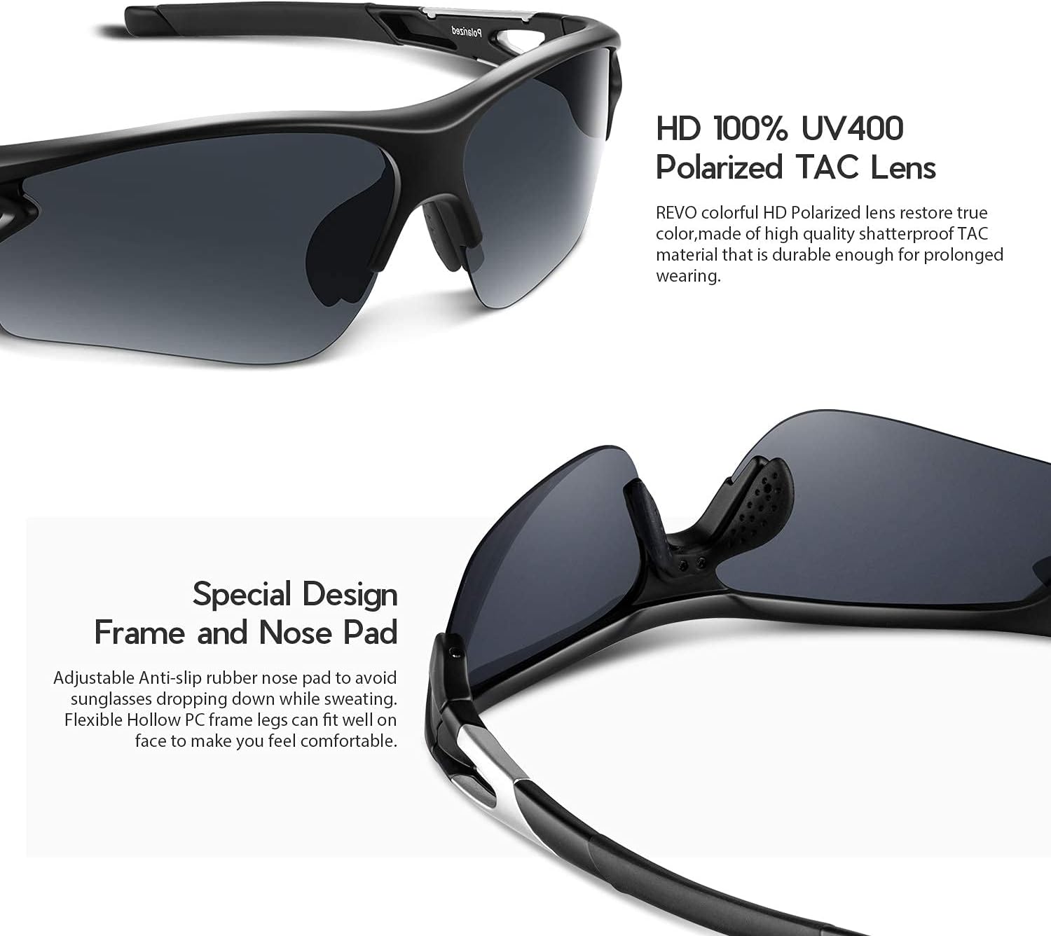 Detalle 2 de BEACOOL Polarized Sports Sunglasses UV400 🕶