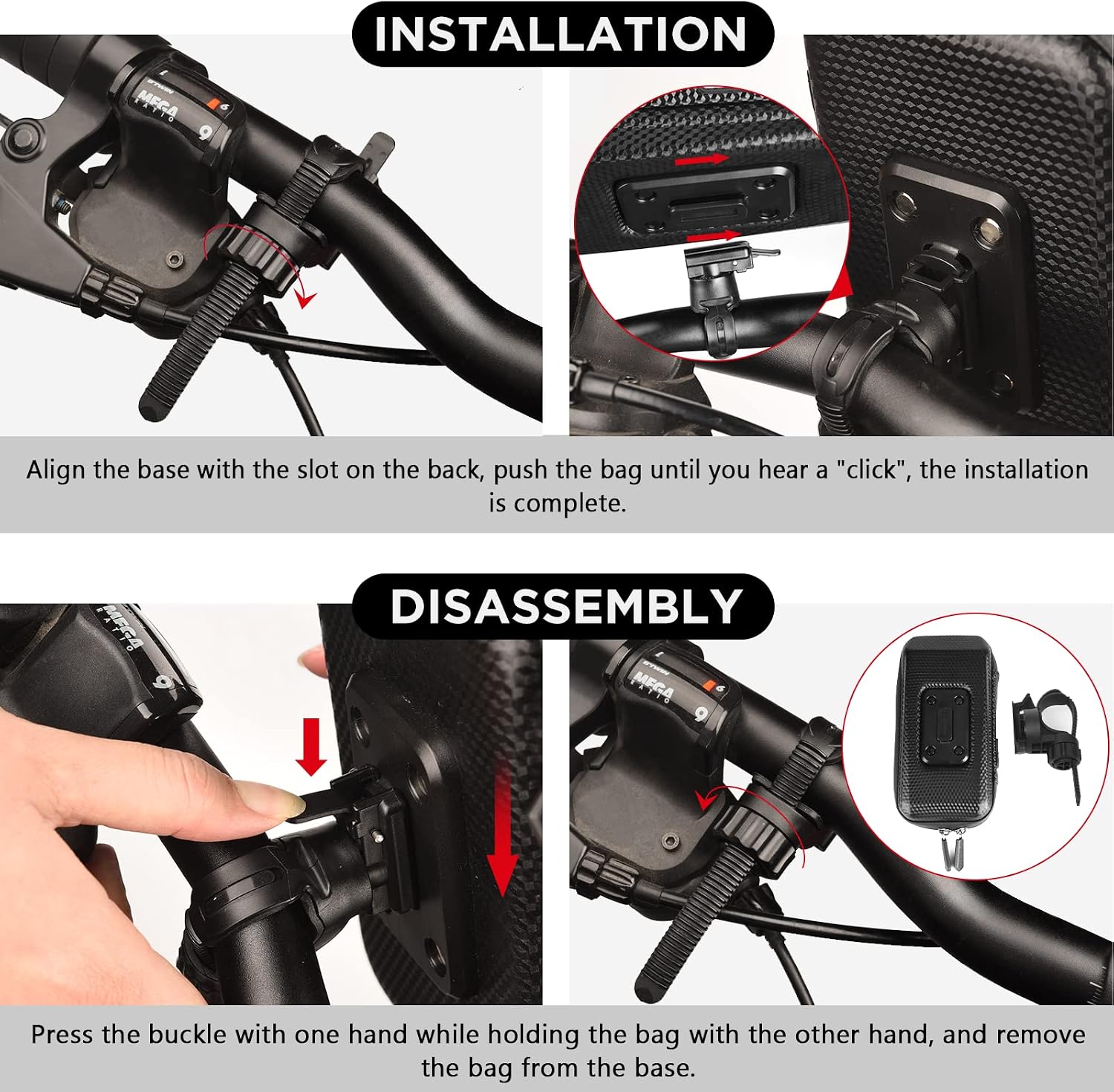 Thumbnail 6 de LEMEGO Waterproof Bicycle Phone Holder 7in