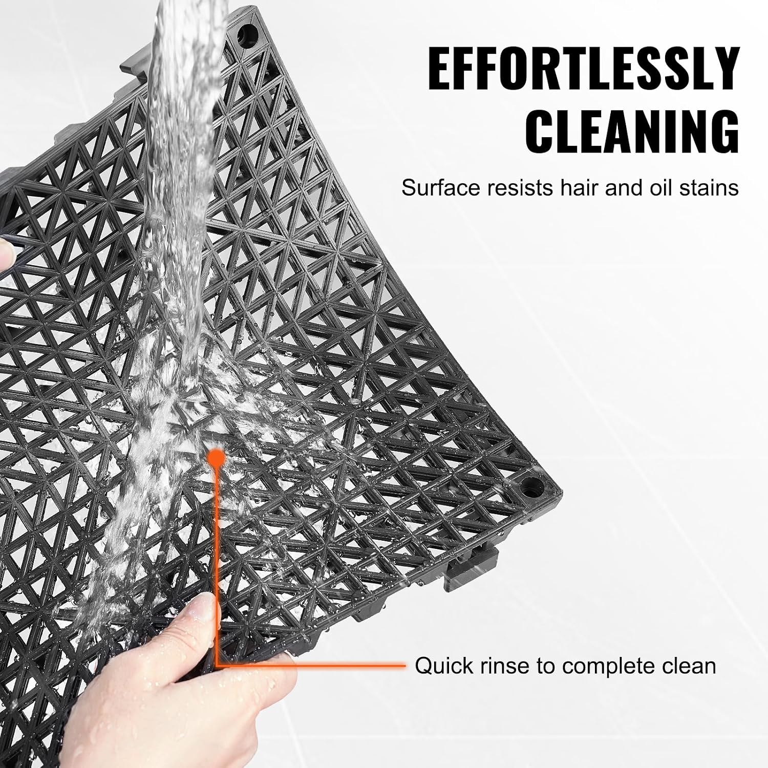 Detalle de VEVOR 30*30*1.5cm-B Interlocking PVC Drainage Tiles, 50-Pack, Black