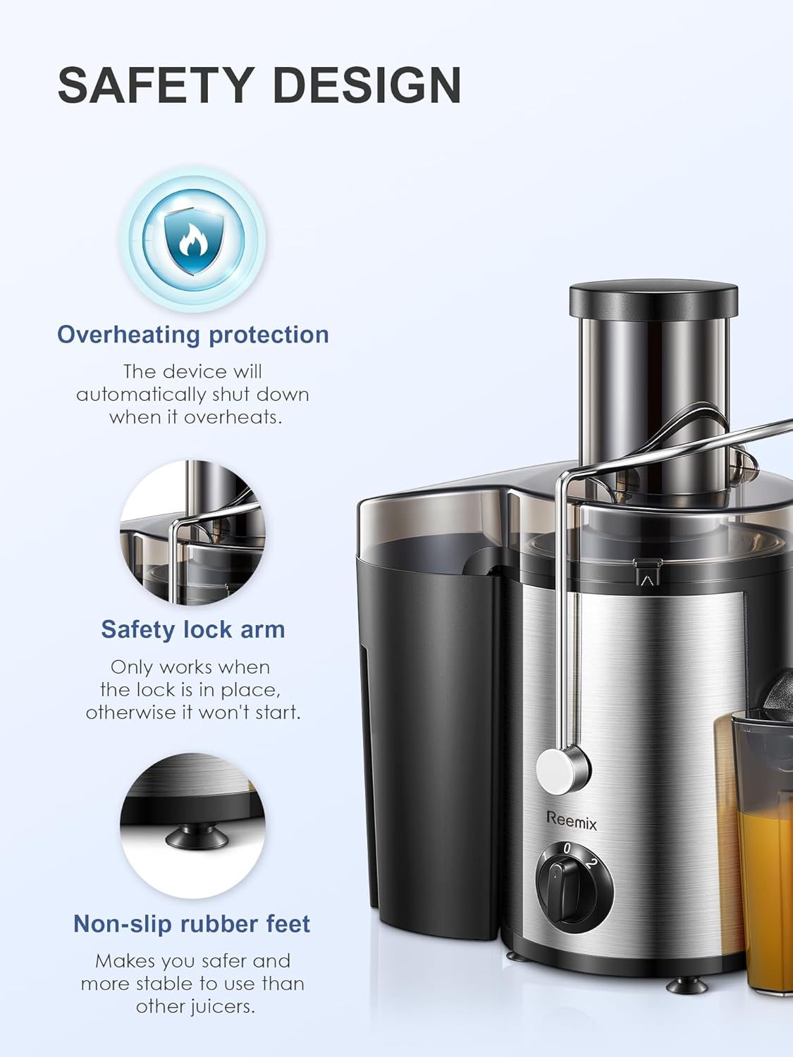 Thumbnail 6 de Entsafter für Gemüse & Obst mit Zentrifugartechnik: 72 mm Einfüllöffnung, 500 W Motor (BPA-frei)
