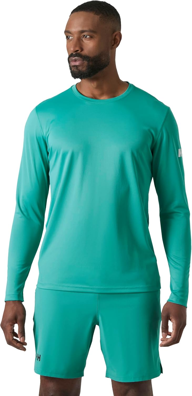 Detalle de Helly Hansen Men's HH Tech Crew LS 2.0 T-Shirt (Pack of 1) – Sun-Protective Long Sleeve Top