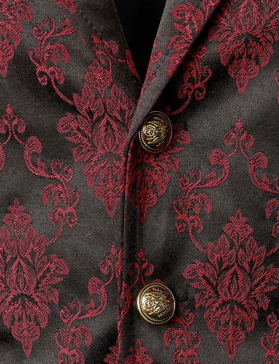 Detalle de VATPAVE Herren Viktorianischer Anzug Weste – Steampunk Gothic, ärmellos, V-Ausschnitt