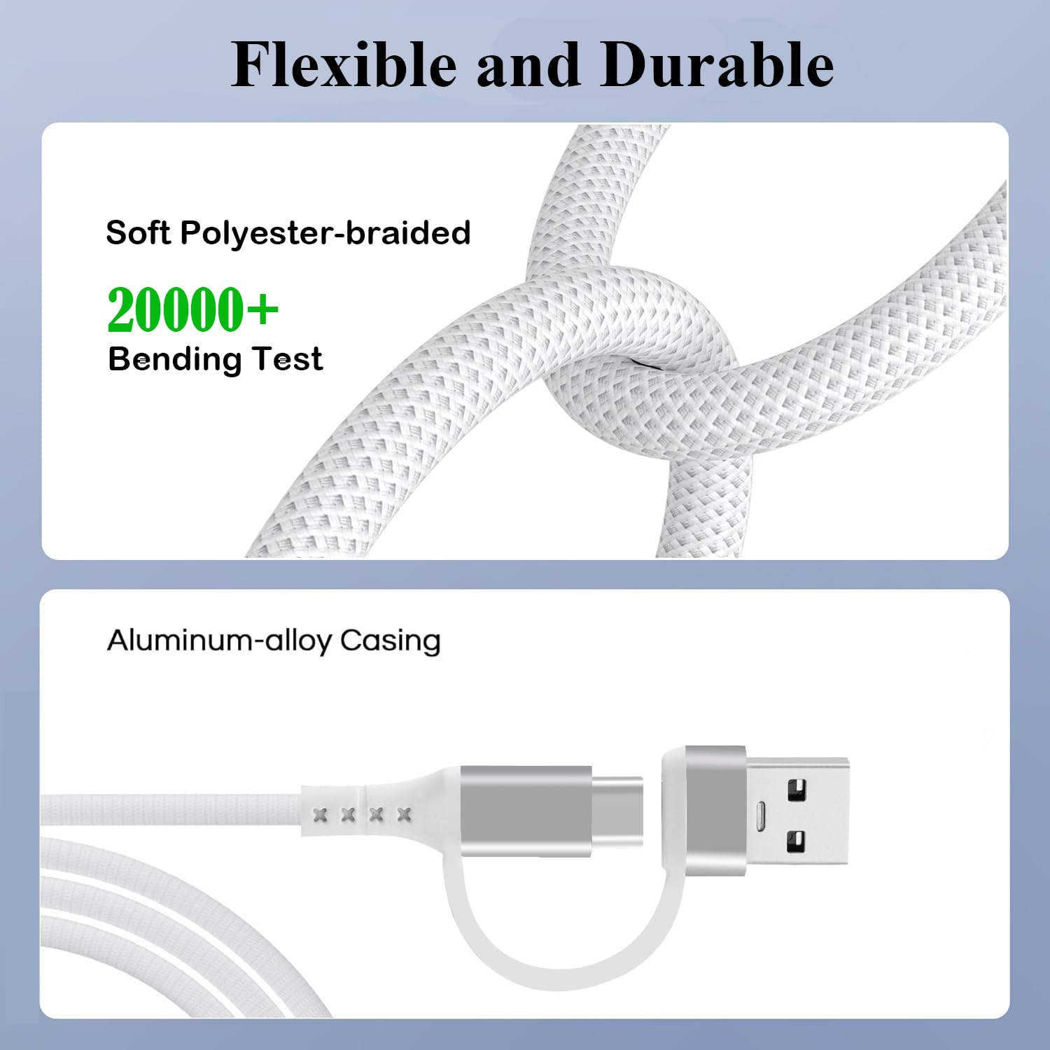 Thumbnail 6 de Unillous 4-in-1 USB-C charger cable (1.2m, up to 60W) for Phone 17/16/15 Pro Max and more