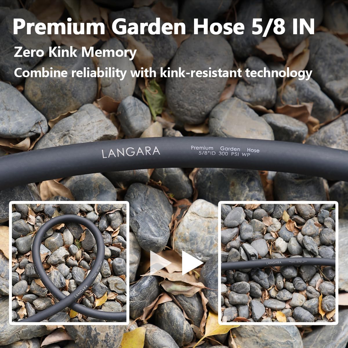 Detalle 2 de LANGARA 5 ft x 5/8 in. Heavy-Duty Garden Hose with Brass Fittings