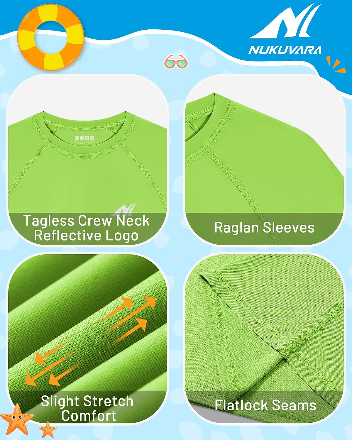 Detalle de Nukuvara Boys' Swim Shirt UPF 50+
