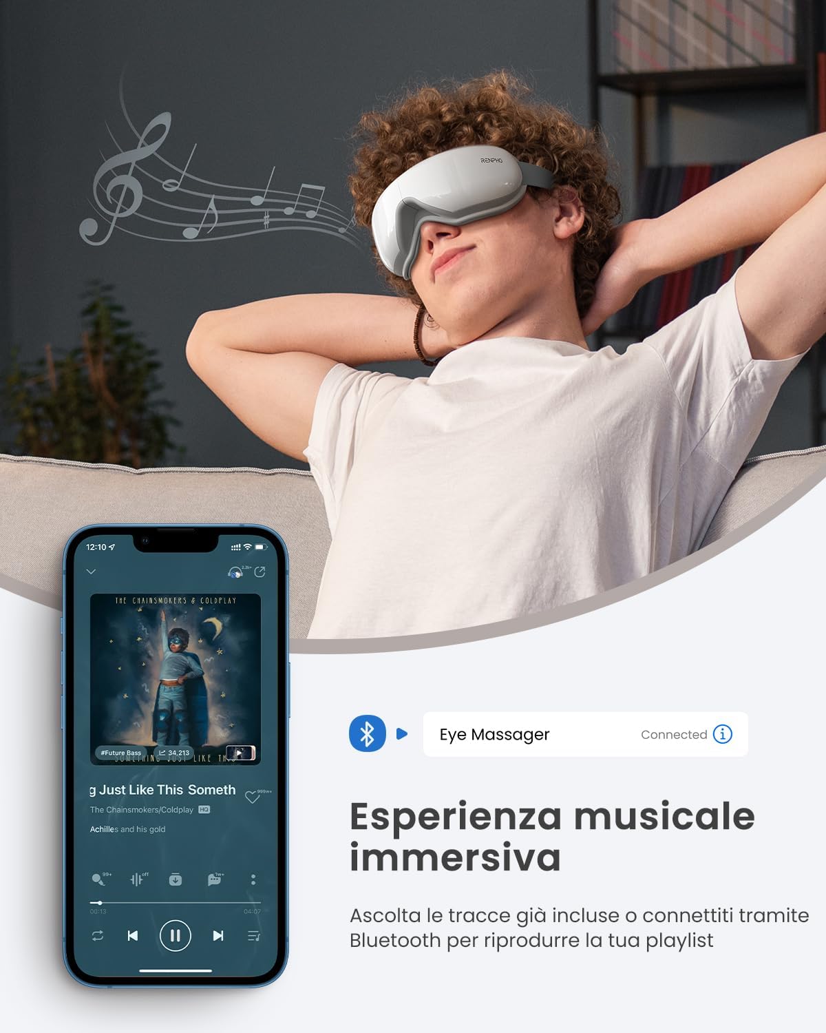 Thumbnail 6 de RENPHO Eyeris 1 massaggiatore per gli occhi con calore e telecomando