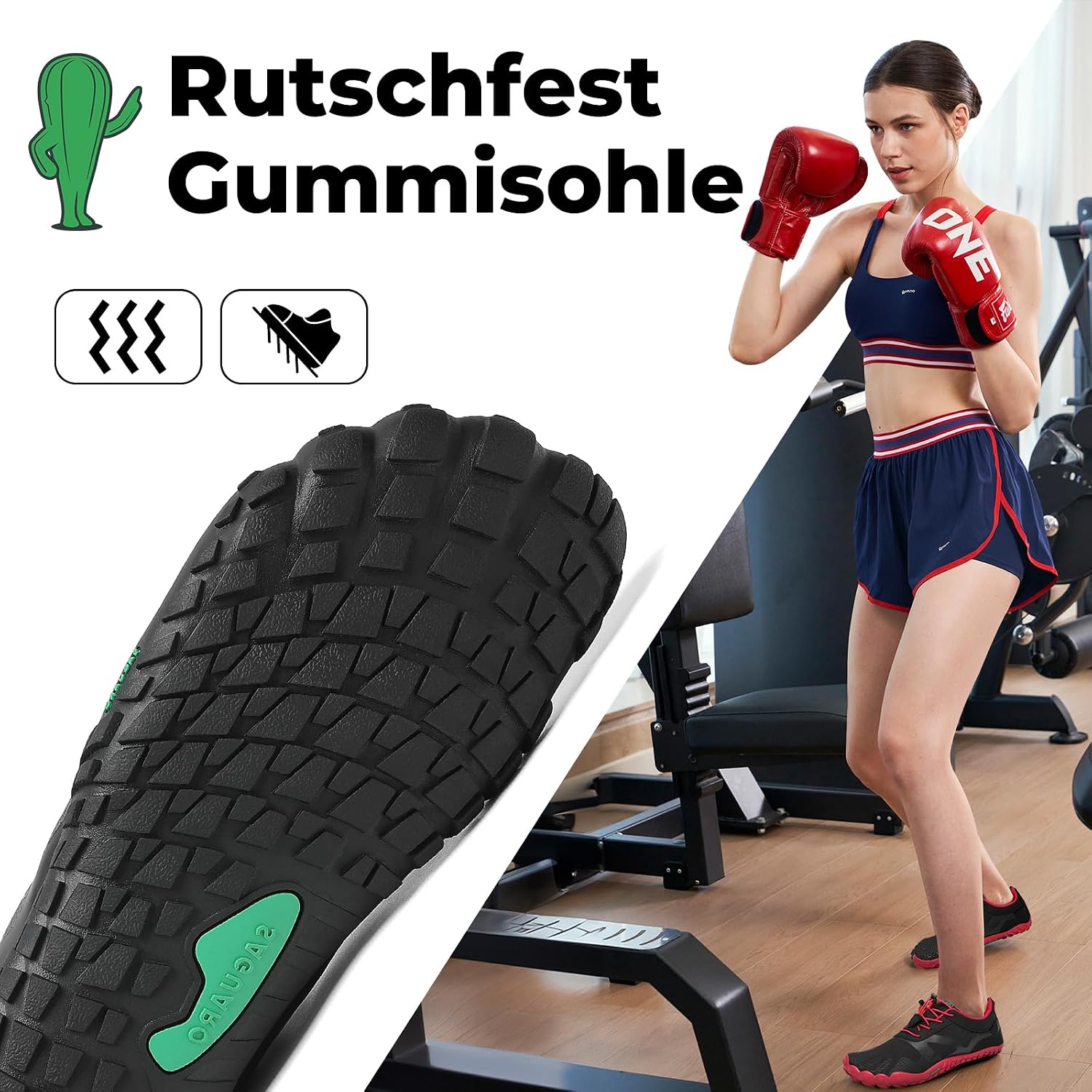 Detalle 2 de SAGUARO Unisex Barfußschuhe für Outdoor mit Zehenbereich und Zero-Drop Sohle (Gr. 36–48)