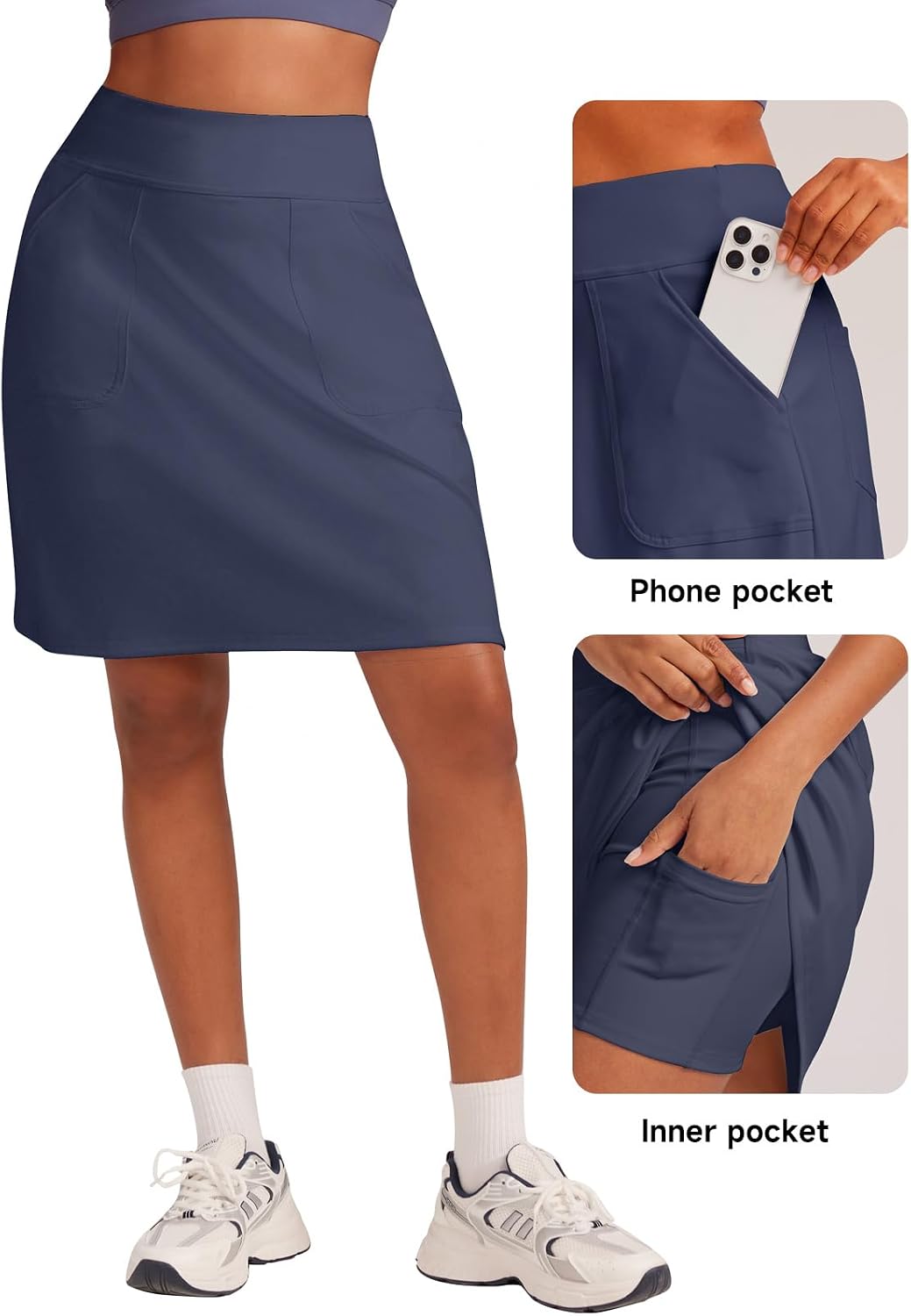 Thumbnail 2 de VUTRU Tennis-Skirt für Damen mit integriertem Innenhorts – knielanger Activatewear Rock mit Hoseunterlage