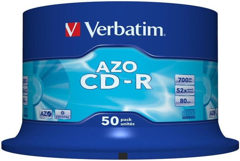 Detalle de Verbatim 2330524 AZO CD-R, 700 MB, 52x och bred utskrivbar yta, 25-pack