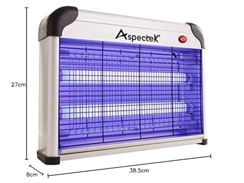 Thumbnail 10 de Aspectek Tue-Insectes Électrique 20W sans Ampoules – Lampe UV Anti-Moustiques pour Intérieur et Extérieur (Couvert) avec Bac Amovible