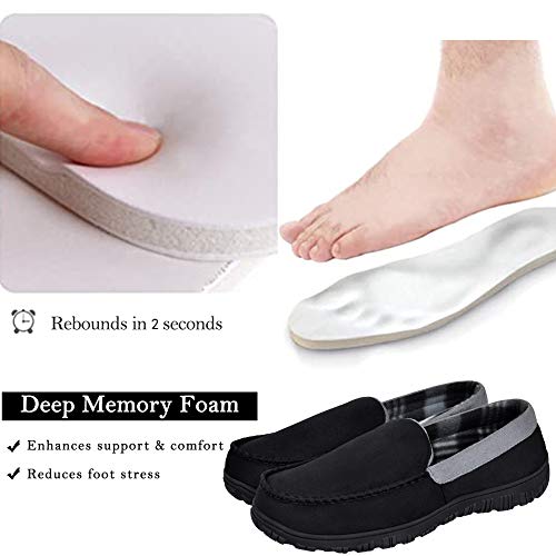 Detalle de MIXIN Men's Casual Slip On Moccasins: Micro Suede Flats with Memory Foam