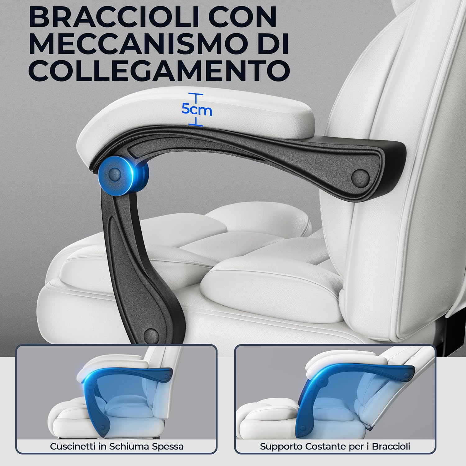 Thumbnail 4 de Yaheetech Poltrona Ufficio Ergonomica 136 kg