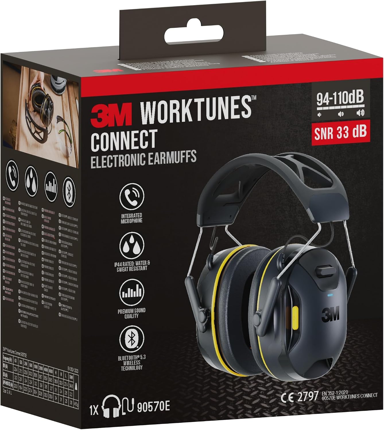 Detalle de 3M WorkTunes Connect Kapselgehörschutz mit Bluetooth und Mikrofon