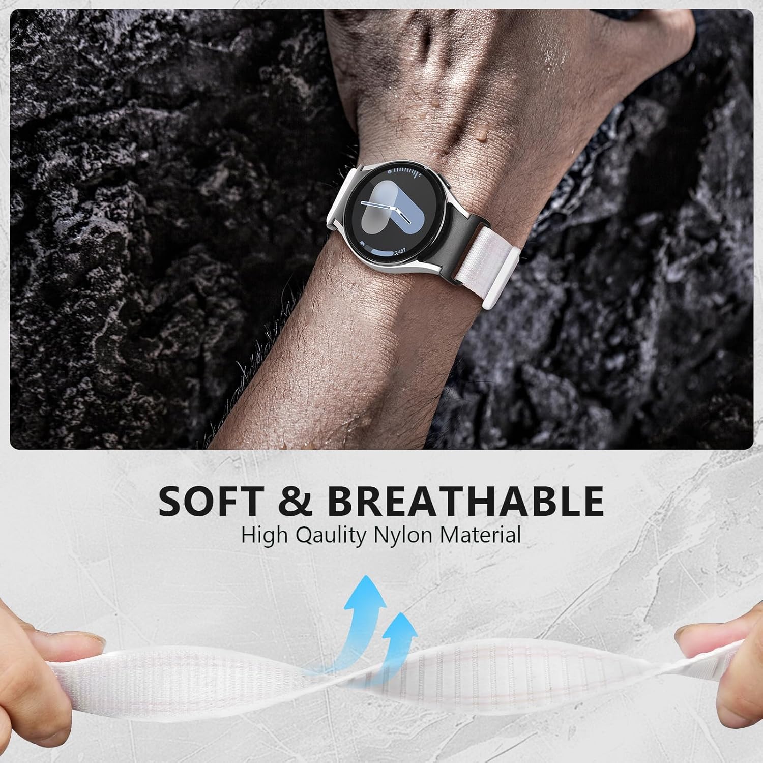 Thumbnail 5 de LEIXIUER Galaxy Watch 7 Fabric Strap – Soft Nylon Loop for Galaxy Watch 4–7 and 6 Classic/5 Pro