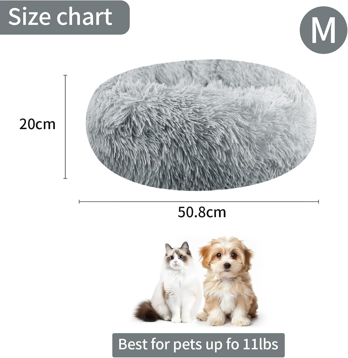 Detalle de NAKIHOUSE round plush pet bed 50 cm