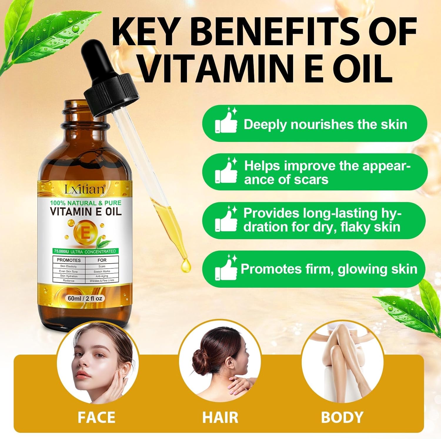 Thumbnail 1 de Vitamina E Líquida Pura 75.000 UI para piel y cabello