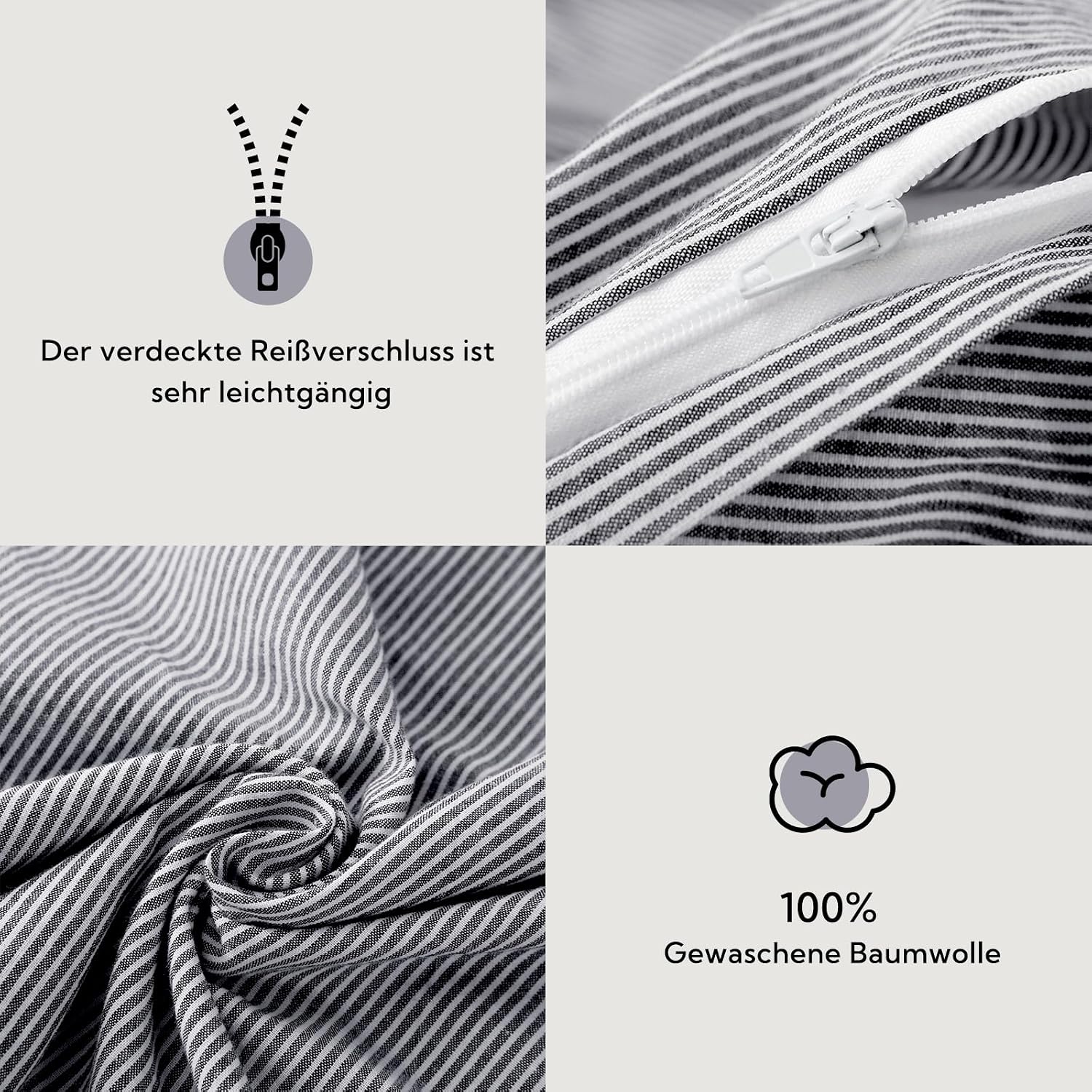 Detalle de SOULFUL Bettwäsche 200x200 aus Baumwolle