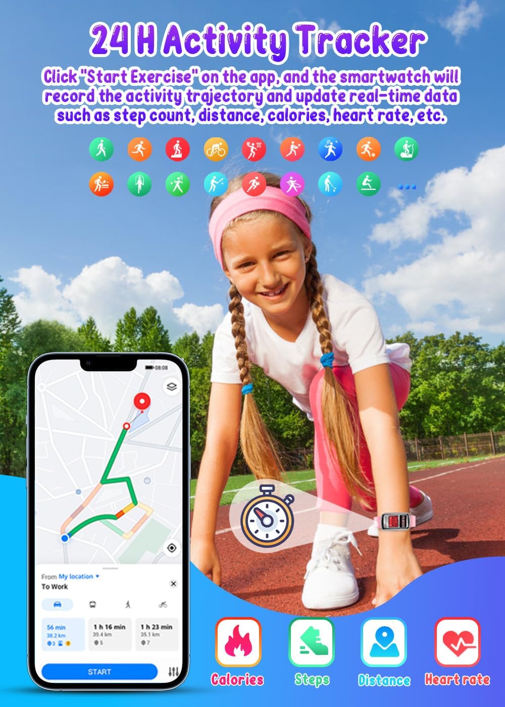 Thumbnail 2 de Reloj Niños Smartwatch Deportivo 1.47" IP67