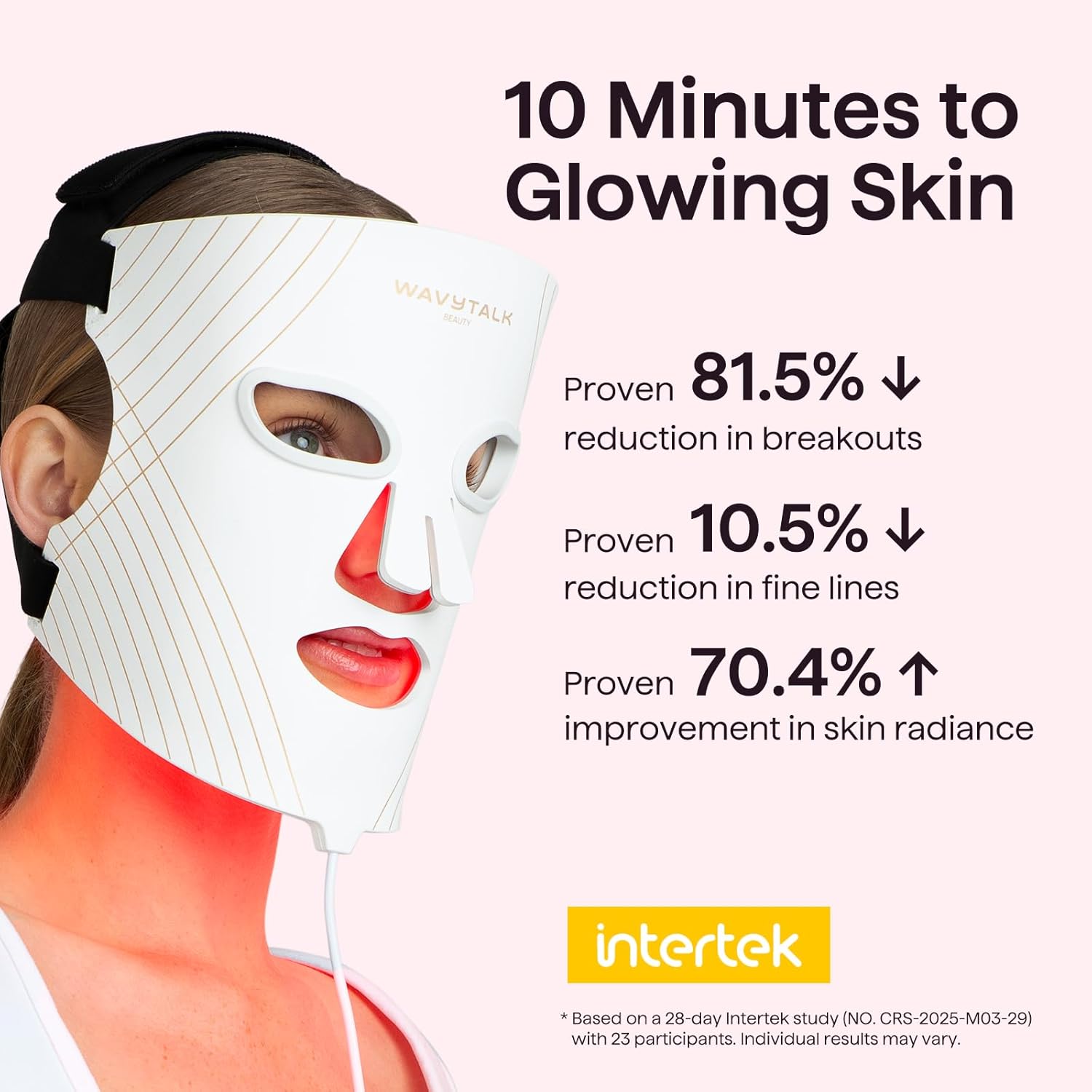 Thumbnail 1 de wavytalk Glow Time LED Red Light Therapy Mask for Face (Red, Near-Infrared, Blue & Amber)