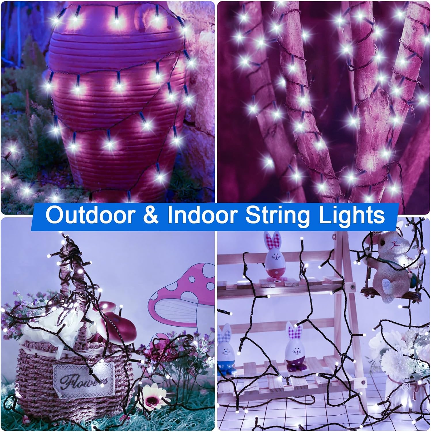 Thumbnail 5 de Gcstnn Solar String Lights Outdoor (5m, 50 LEDs) – 8 modes, IP65 solar fairy lights, cool white