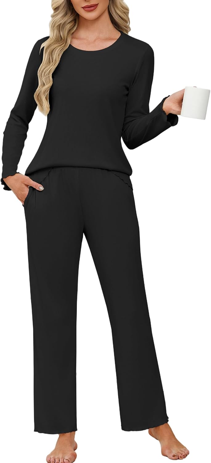 Detalle de Pyjama femme Ekouaer 2 pièces hivert S-XXL