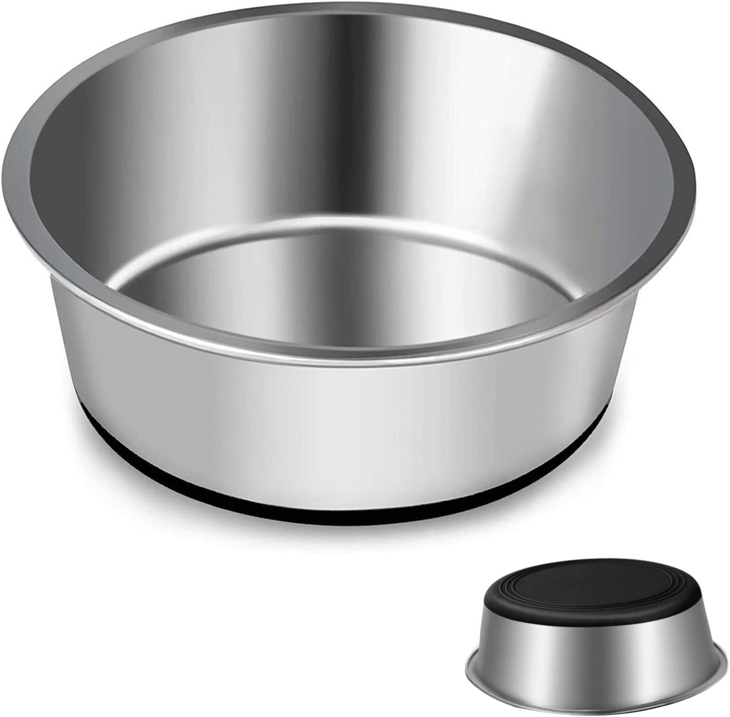 Hundenapf aus dickem Edelstahl, Durchmesser 26 cm, rutschfester Bodensatz, 2,5 Liter Fassungsvermögen – ideal für große Hunde