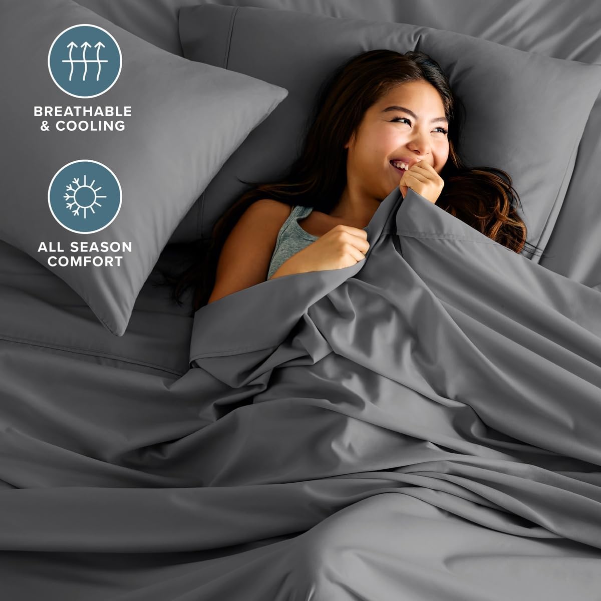 Detalle de Bare Home Queen Sheet Set, 1800 Thread