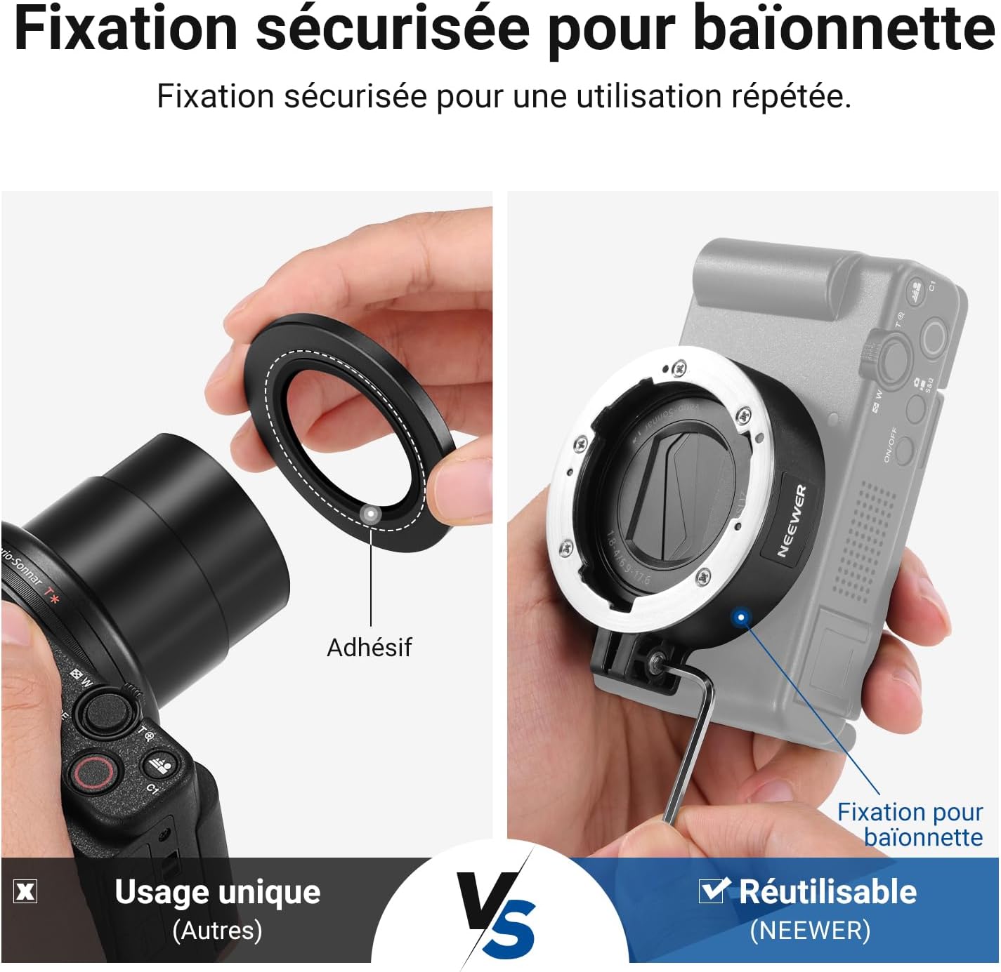 Thumbnail 6 de NEEWER Objectif grand angle 18mm + macro 10x pour Sony ZV-1 II (ZV-1 M2) avec bague d’extension LS-86