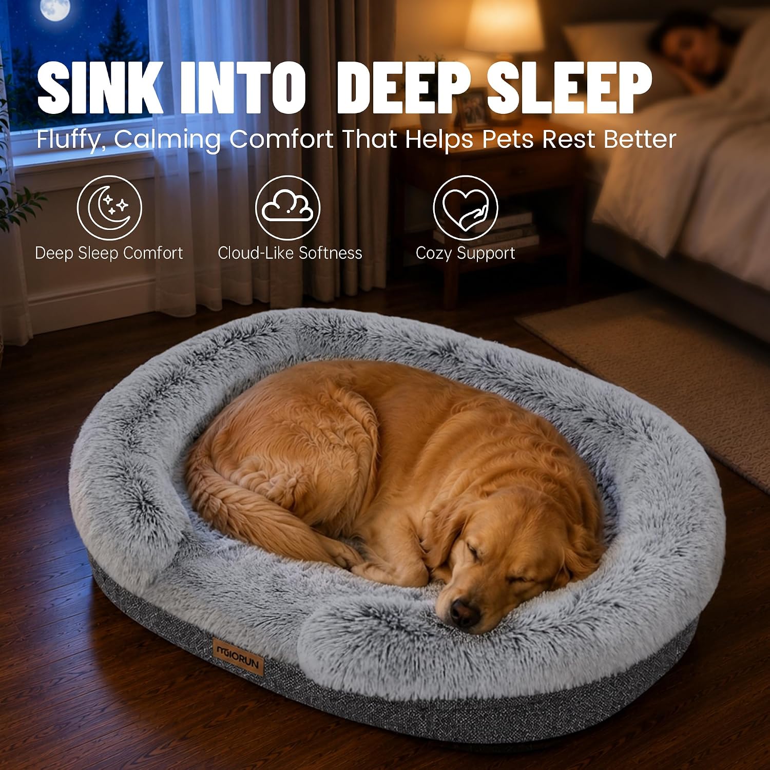 Detalle 2 de Miorun Orthopedic Dog Bed, 43-Inch