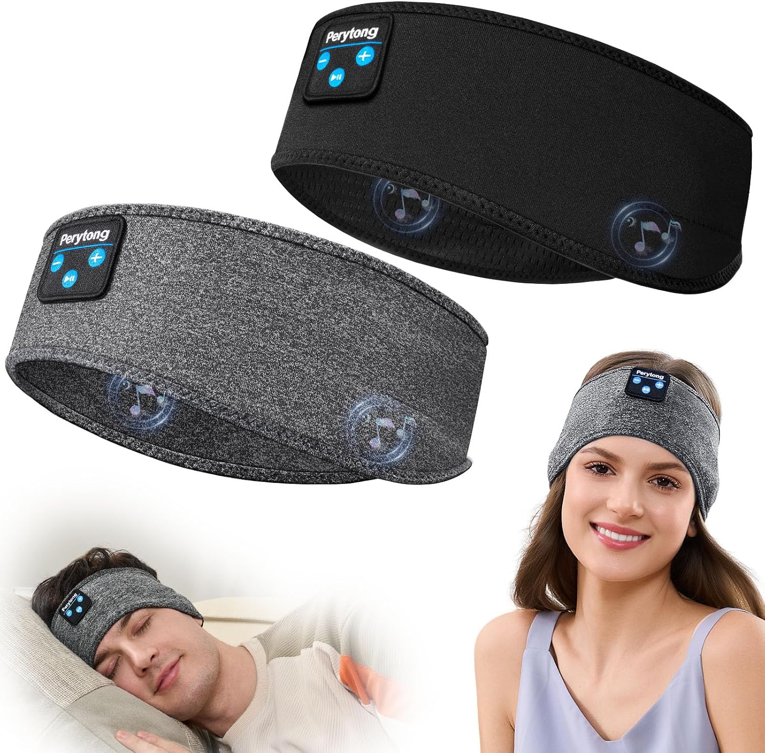 Detalle de Perytong Sleep Headphones, 2-Pack