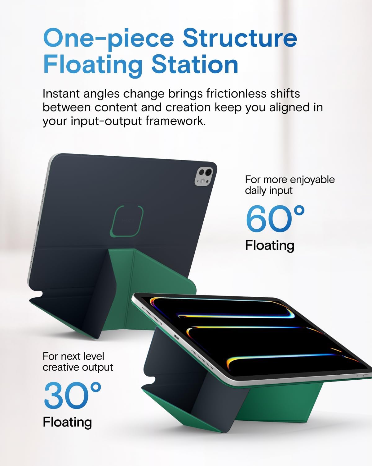 Thumbnail 3 de MOFT Dynamic Folio Case for iPad Pro 13-inch (M5/M4) – Navy Blue x Oz Green, Magnetic Stand
