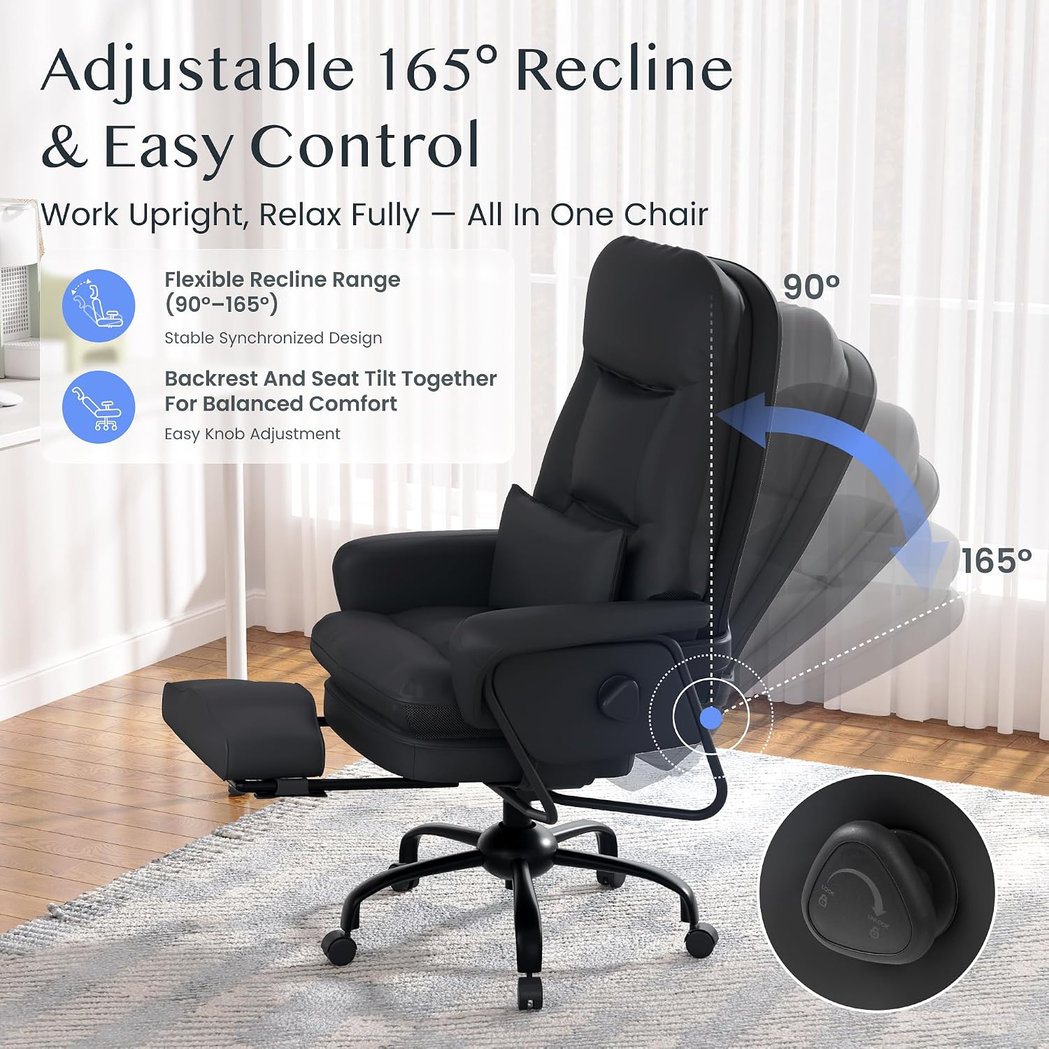 Thumbnail 4 de FLEXISPOT Cloudrest Chaise ergonomique 160°