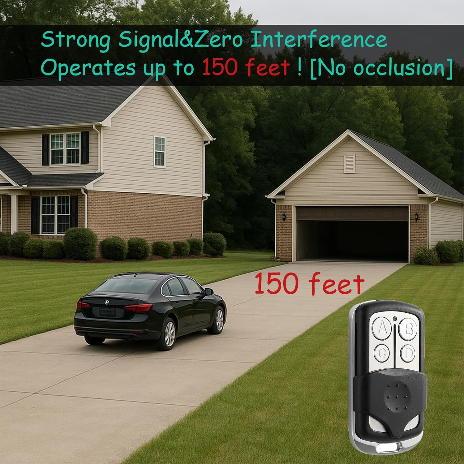Thumbnail 1 de datonten RQBK9 Universal Garage Door Remote, 4-Button Keychain, 2-Pack