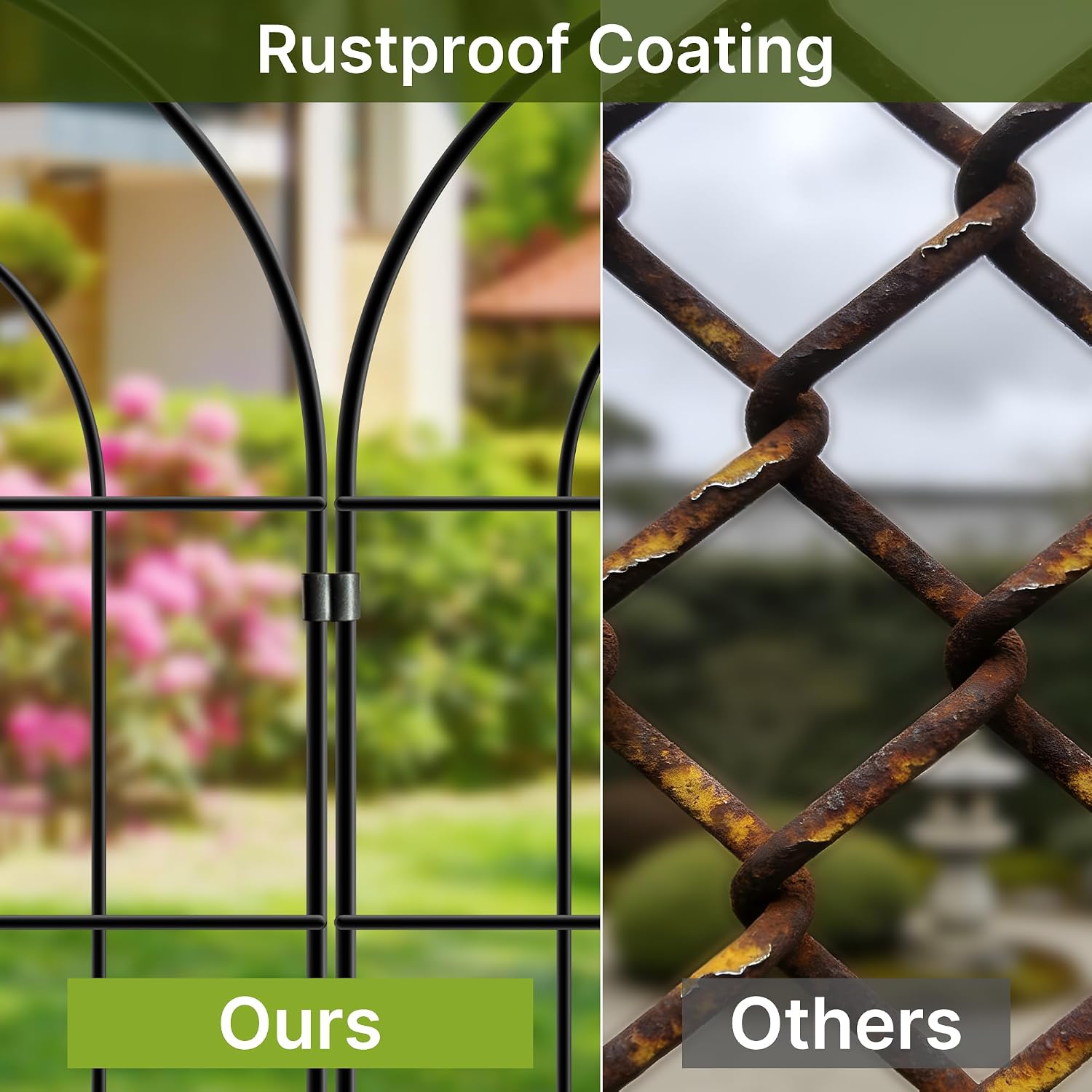 Thumbnail 6 de Thealyn Metal Garden Fence 60cm H x 33cm W (25 Panels, 8.2m Total) No-Dig Outdoor Border Fence for Flower Beds, Yard, and Dog Enclosures