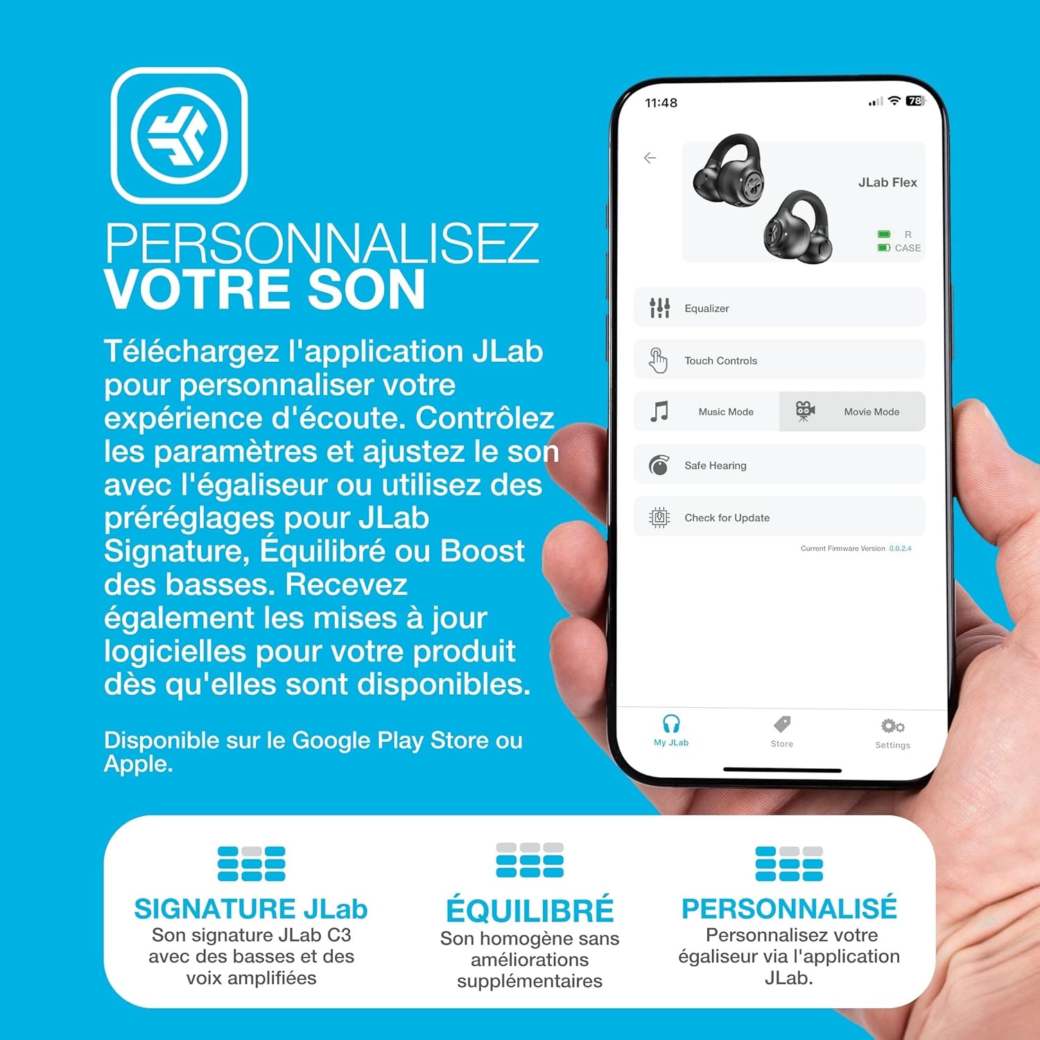 Thumbnail 3 de JLab JBuds Open Sport – Écouteurs de sport ouverts Bluetooth avec crochets d’oreille et autonomie jusqu’à 26 h