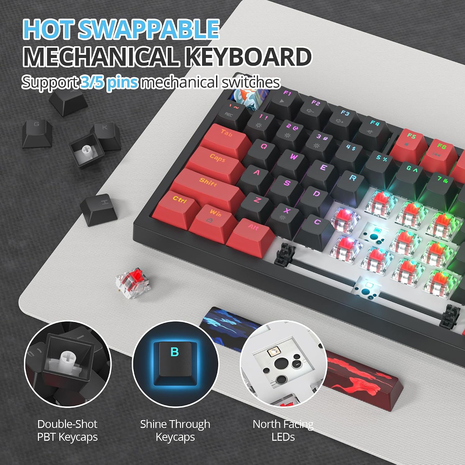 Detalle 2 de SbocKeeb dd2bf6d0-cdce-4851-be98-19d172fd1faa 75% Mechanical Keyboard, RGB