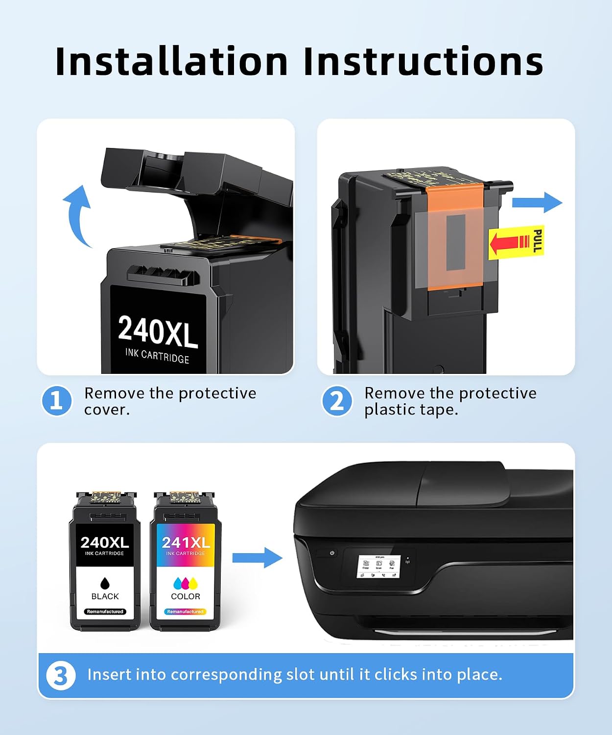 Detalle 2 de Q-image compatible ink cartridge combo pack 240XL/241XL