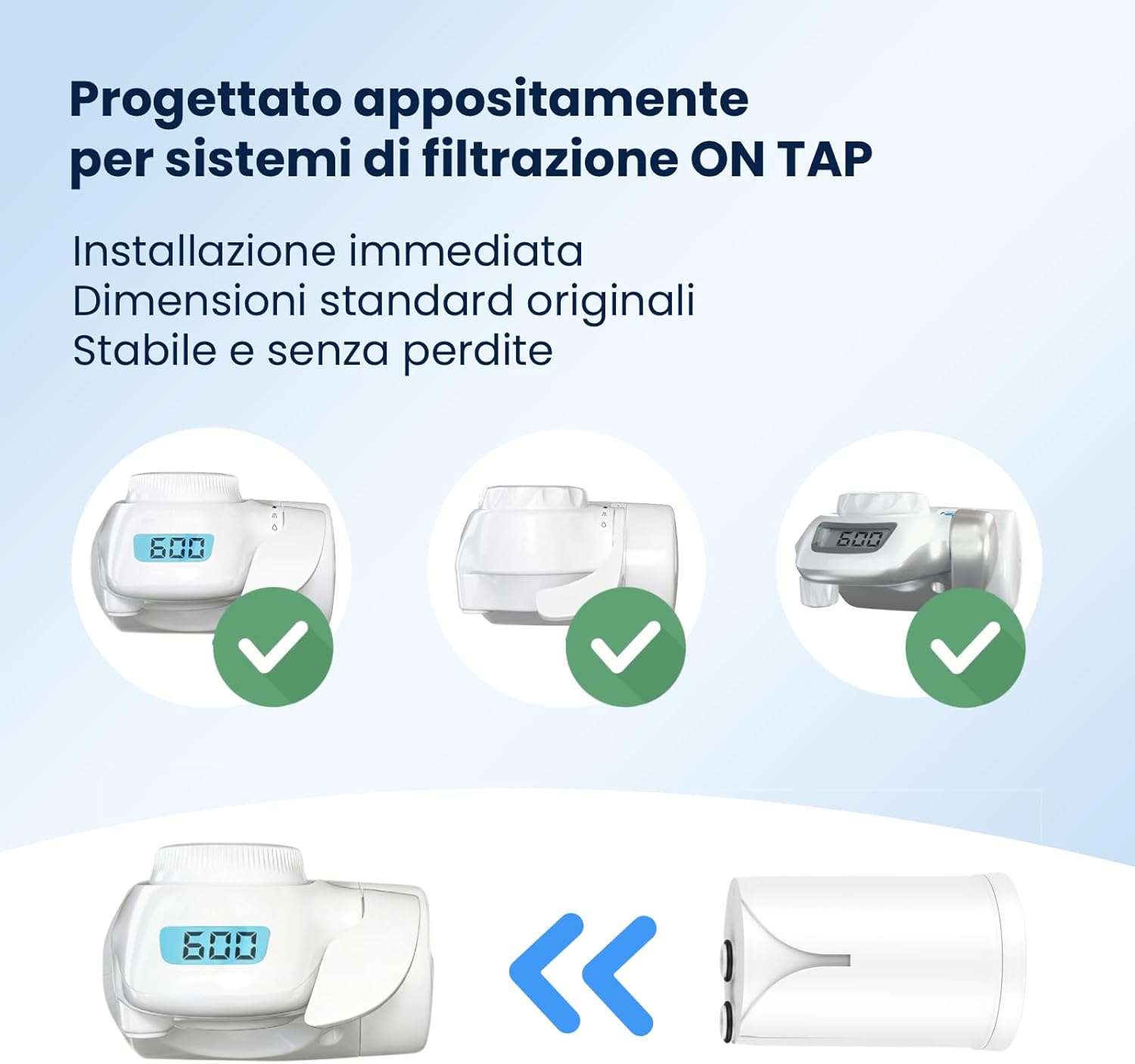 Detalle de GLACIER FRESH GF-67-UF filtro rubinetto Ultrafiltrazione 600L (2 pezzi) per Brita On Tap V/Pro V-MF/HF, 5 stadi