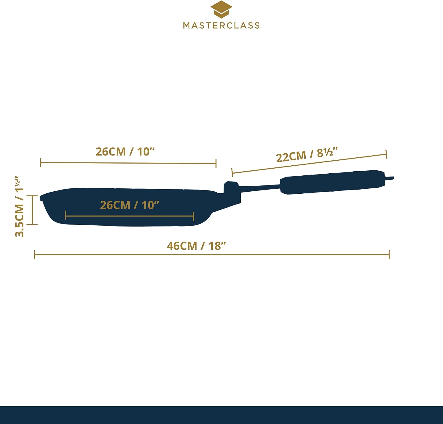 Detalle 2 de MasterClass 24 cm Non-Stick Induction Griddle Pan with Folding Handle