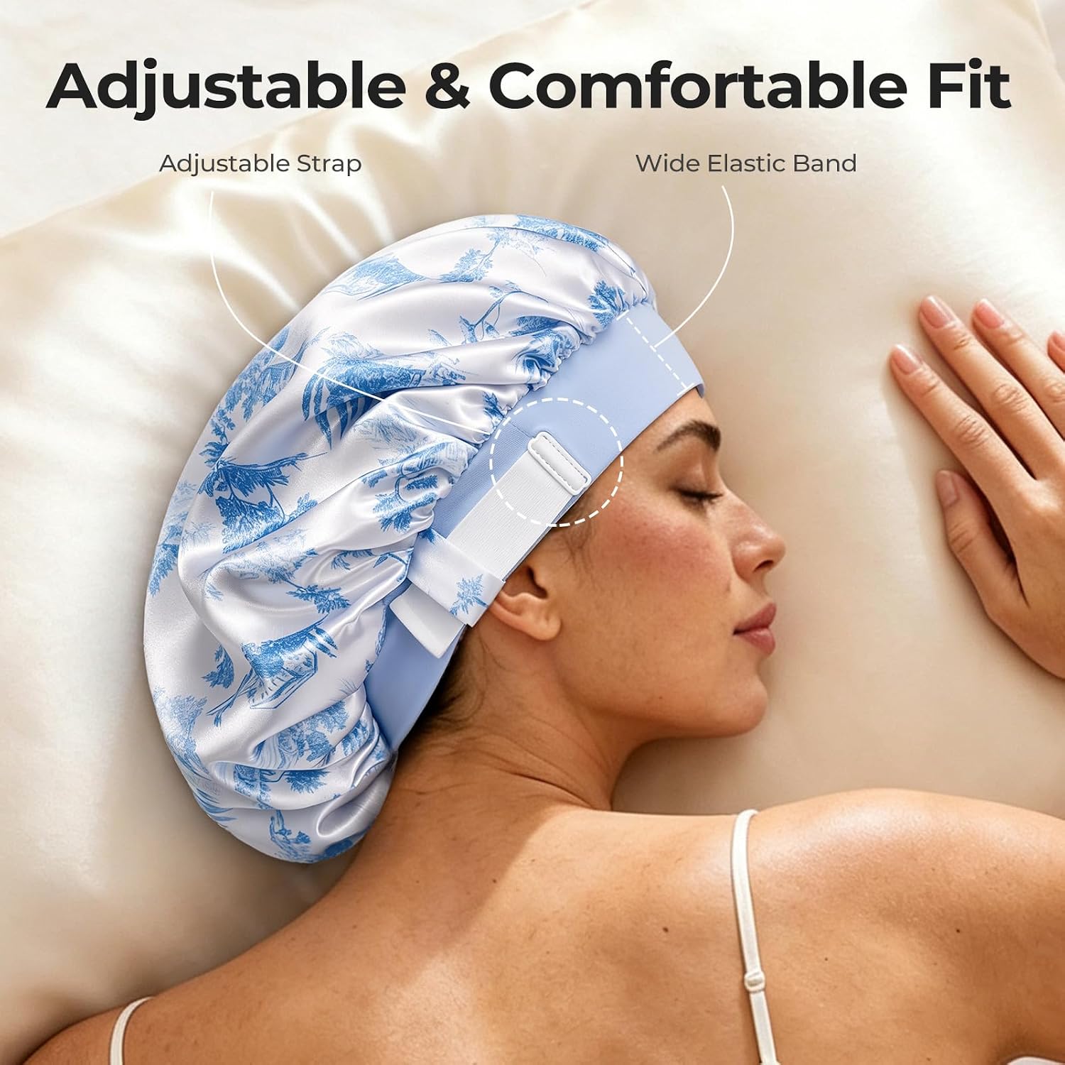 Detalle de Umisleep Silk Sleep Bonnet, 22 Momme