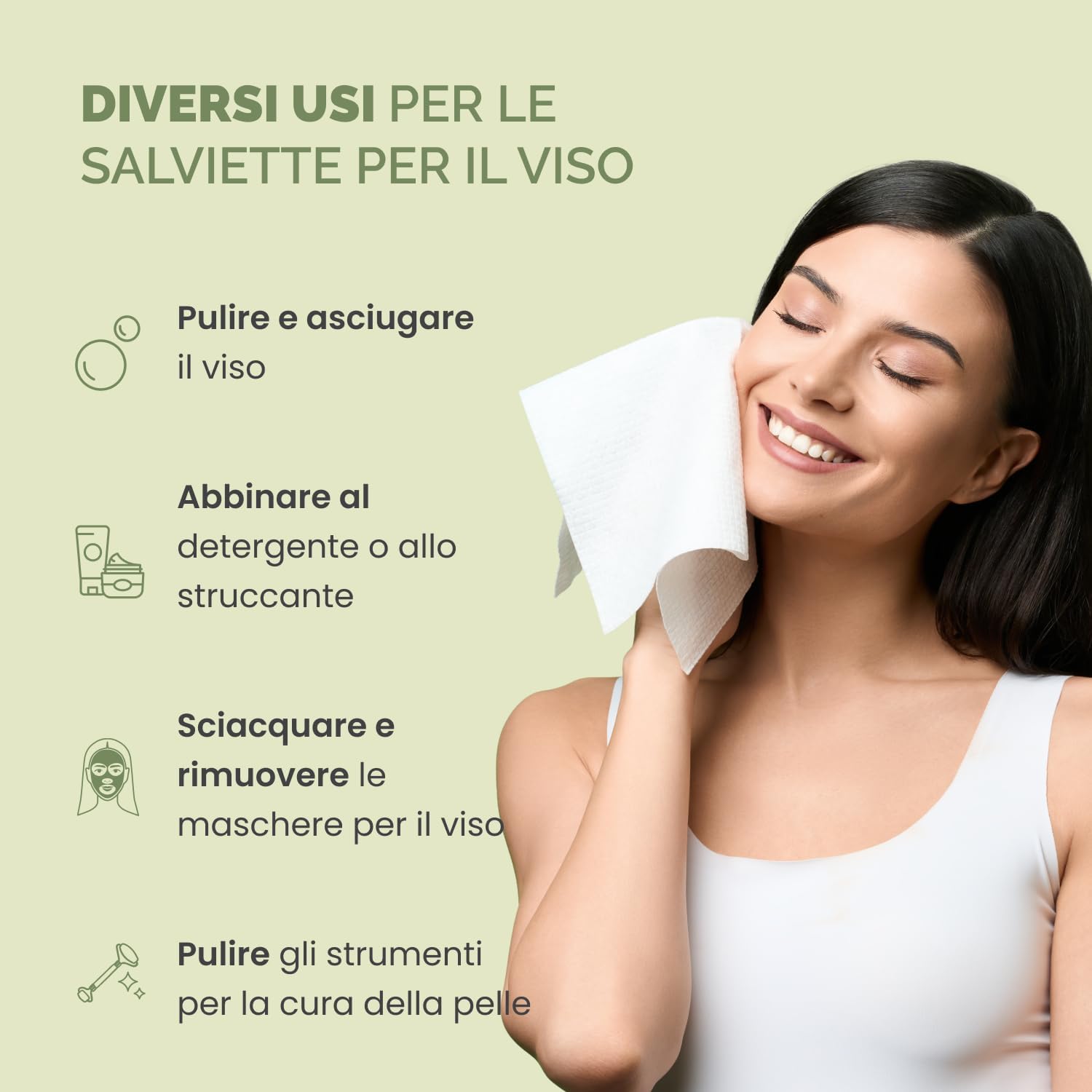 Detalle 2 de PLANTIFIQUE Asciugamani monouso pulizia viso 50 pezzi